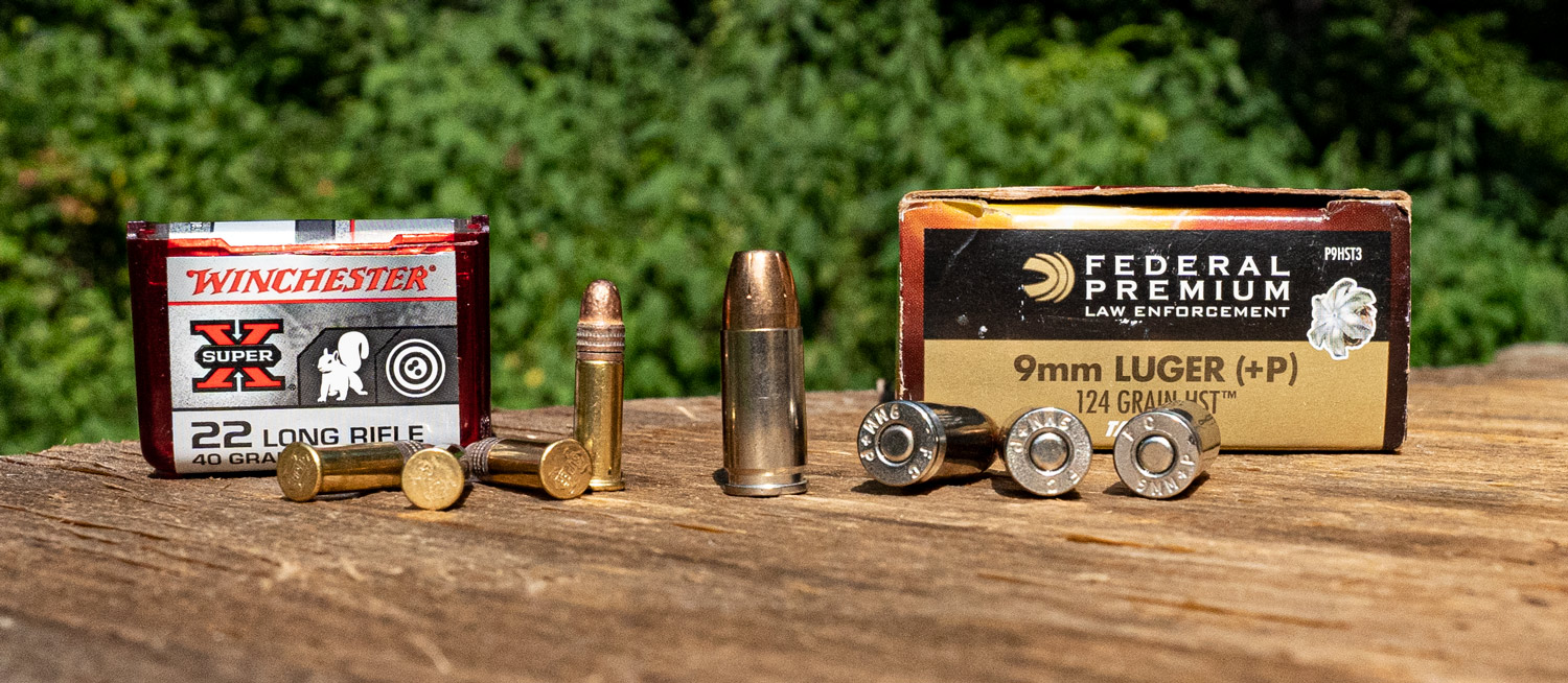 22lr vs 9mm ammo at a shooting range