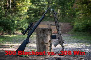 300 Blackout vs .308 rifles side by side