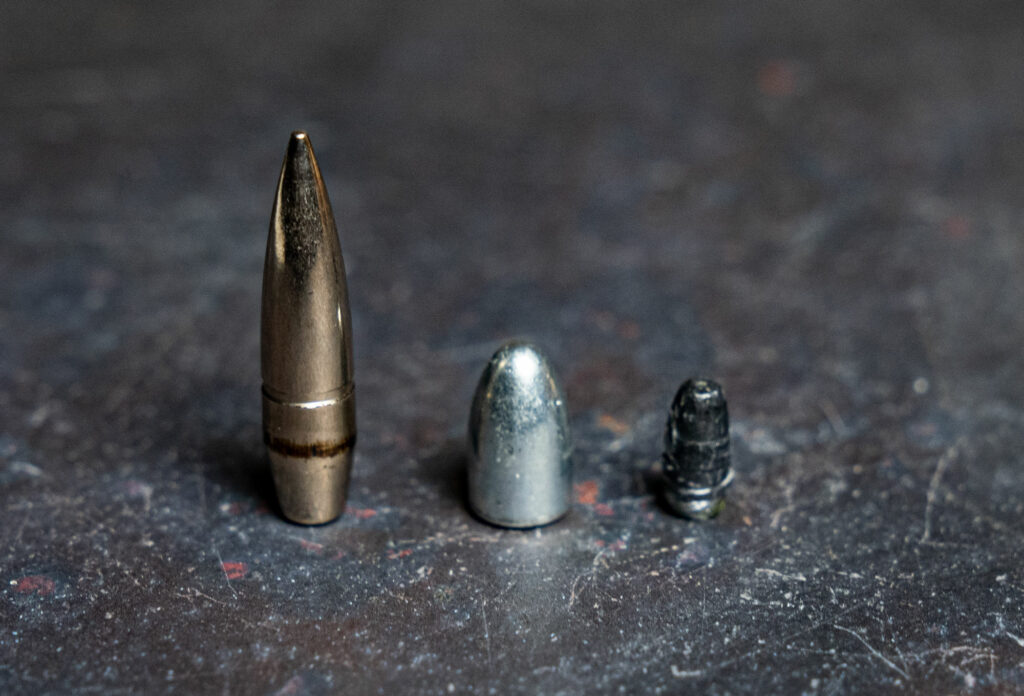 bullet weights displayed on a table