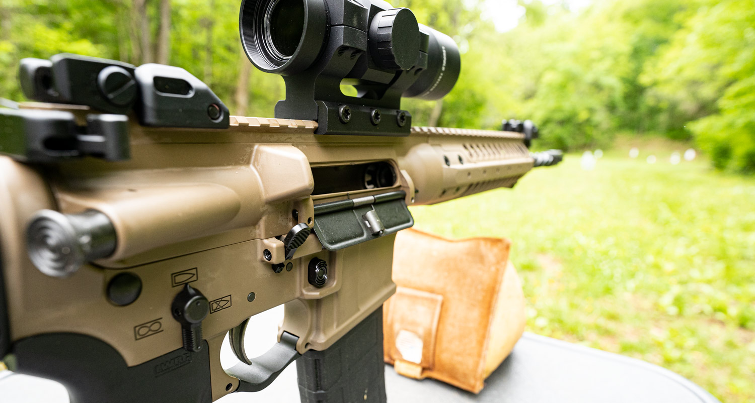 close up of the ar-15 ejection port