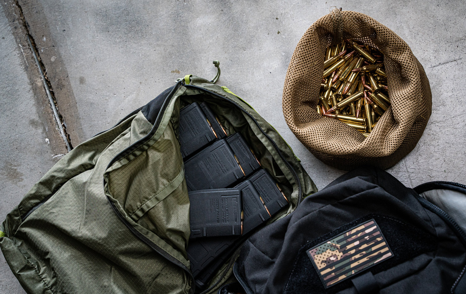 bags loaded up with 223 ammo for a soldier