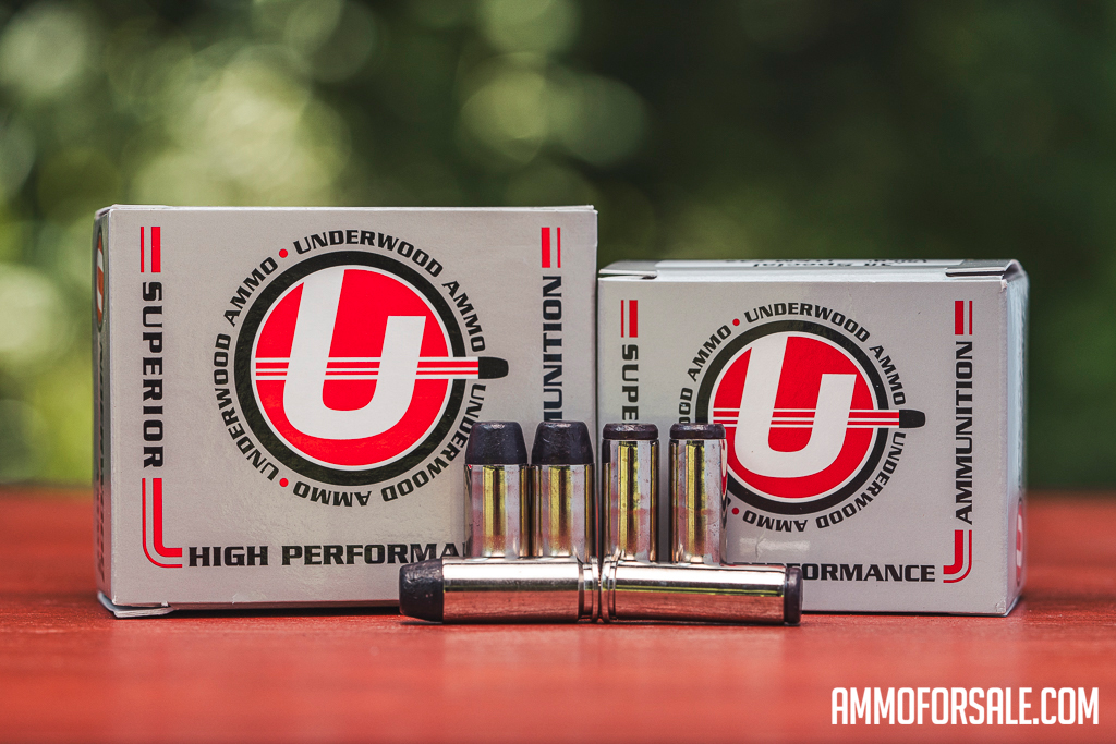 Underwood FMJ-TC ammo side by side with a wadcutter