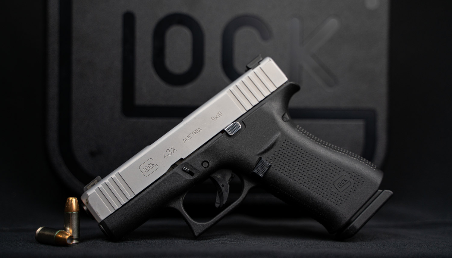 Glock 9mm pistol glock 43x displayed
