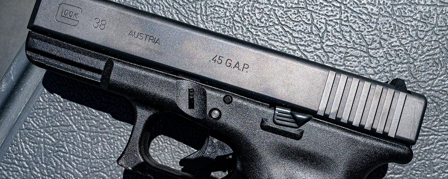 A Glock 45 GAP pistol Glock 37 pistol chambered for 45 GAP