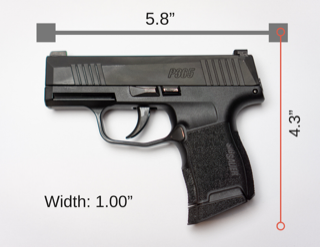 Sig P365 pistol Size diagram Sig P365 pistol Size Graphic