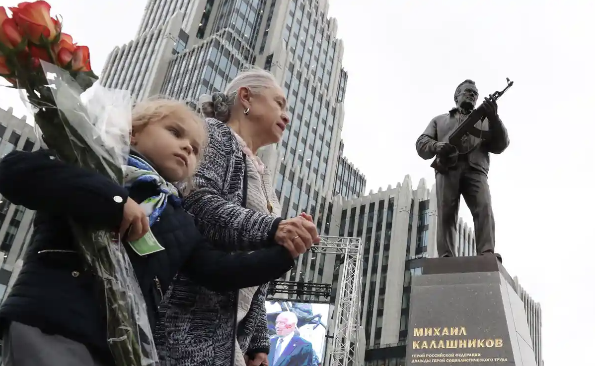 Mikhail Kalashnikov Statue in Moscow, Russia