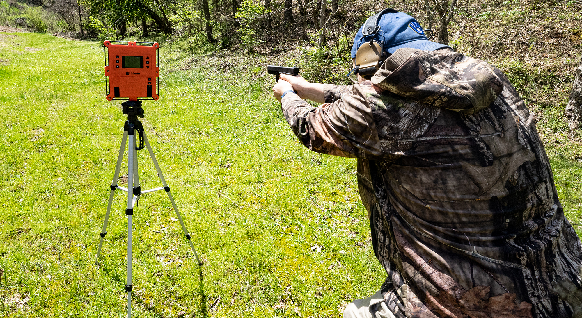 Shooting 45 GAP with a chronograph at the range