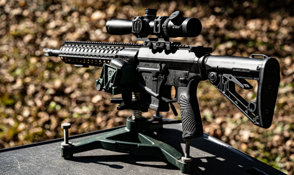 Telescopic sights are one of the popular types gun sights for an AR-10 rifle