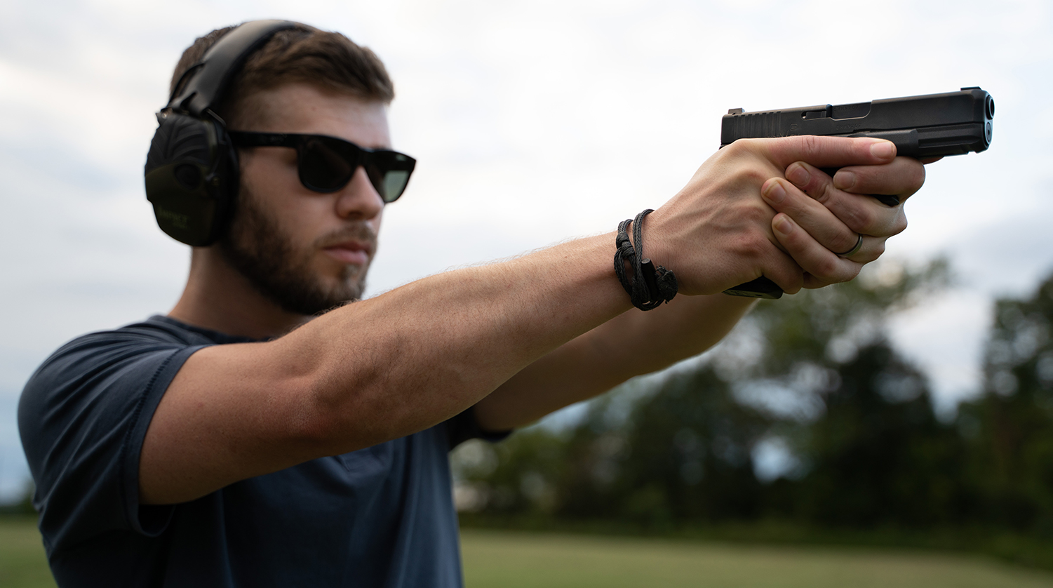 Finger off the trigger of a pistol until ready to shoot
