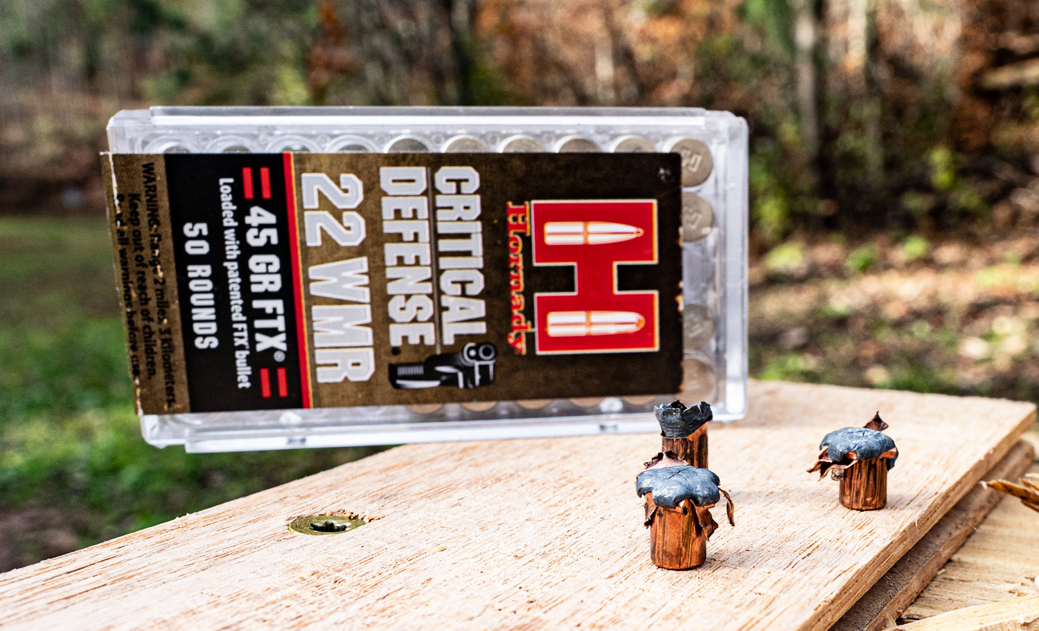 Hornady Critical Defense 22 wmr expanded bullets