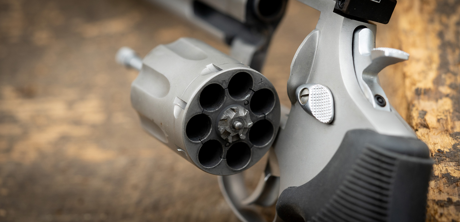 revolver with open cylinder