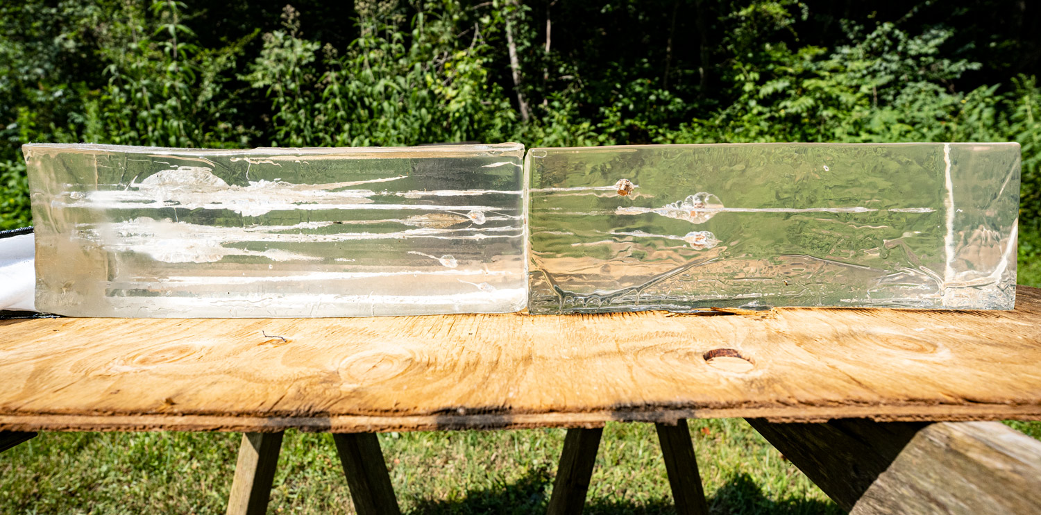 22lr and 9mm ammo fired into ballistic gelatin to test for self-defense effectiveness